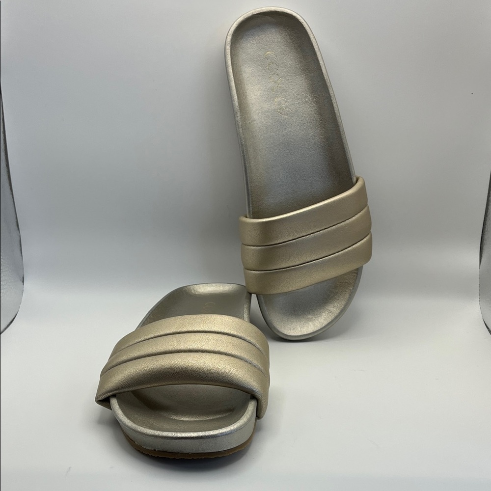 CCOCCI Elegant Golden Slide Sandals